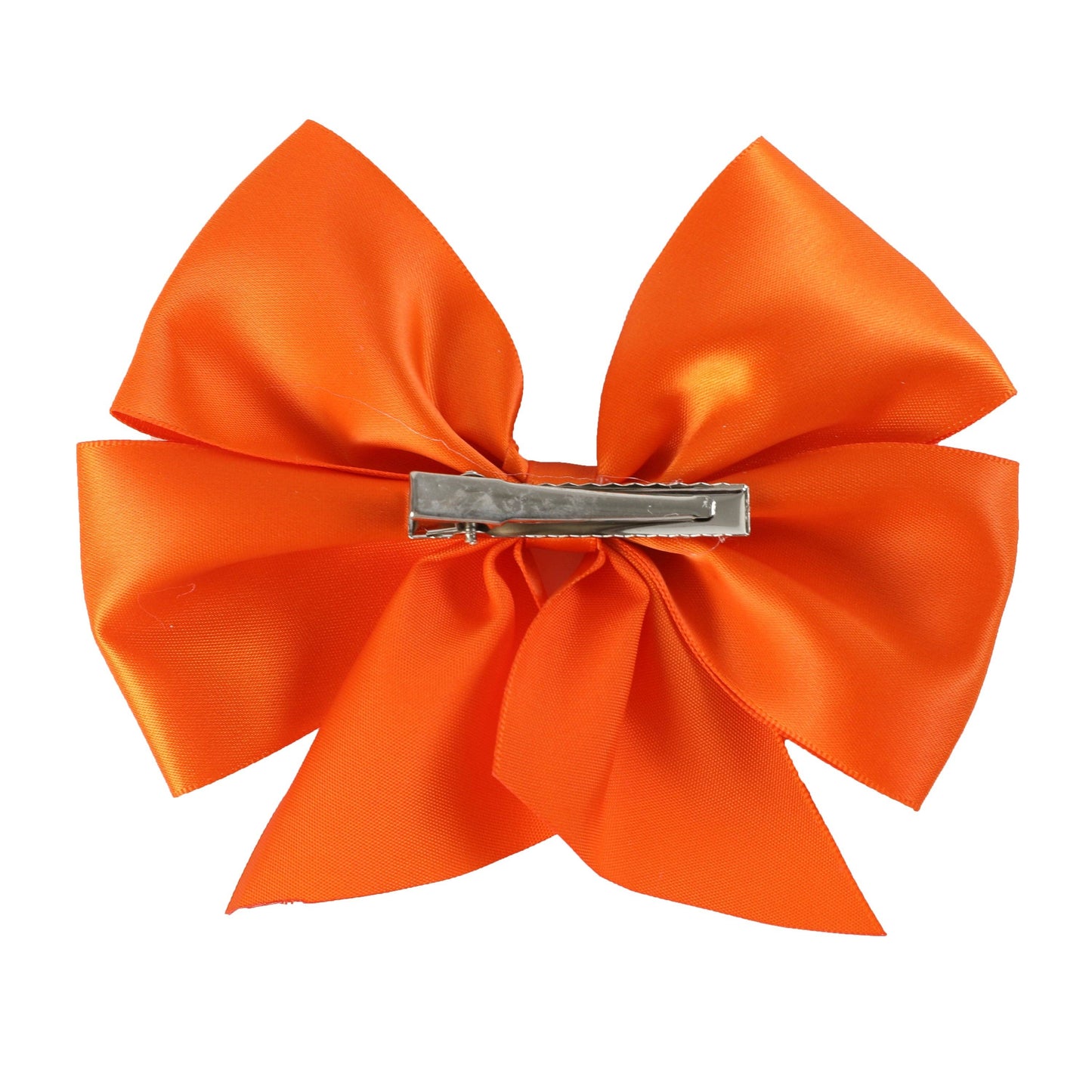 Orange Satin Bow Hair Clip