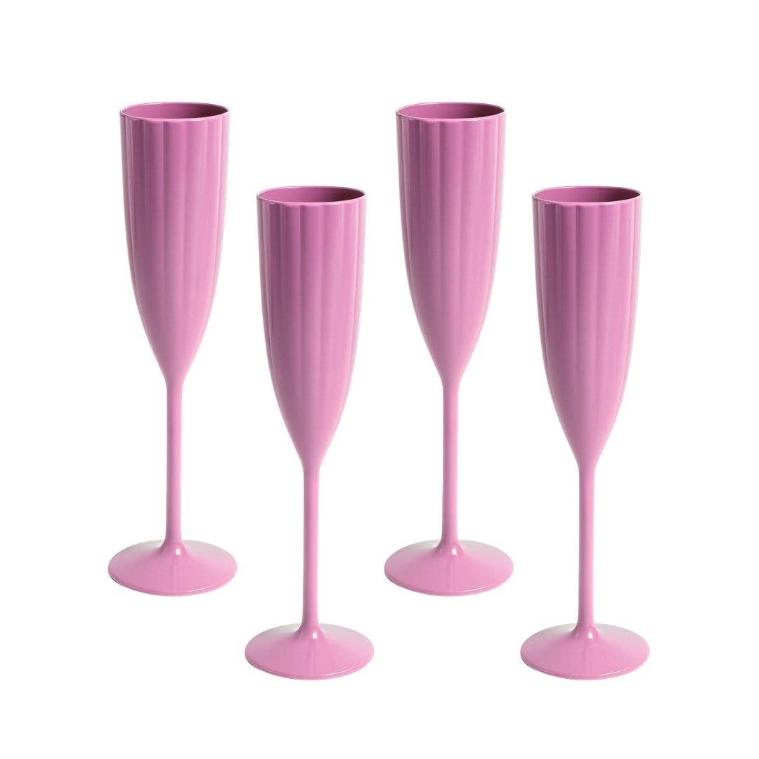 Laura Park Garden Party Scalloped Acrylic Champagne Flutes ( 3 Colors )