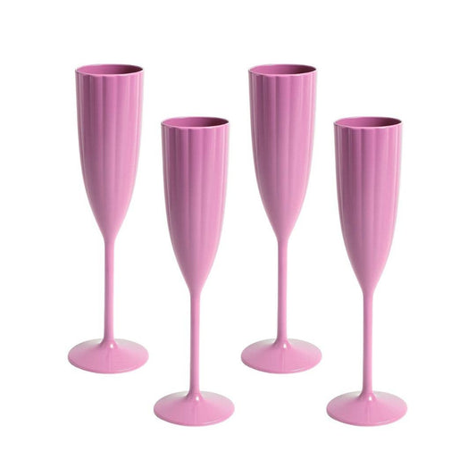 Laura Park Garden Party Scalloped Acrylic Champagne Flutes ( 3 Colors )