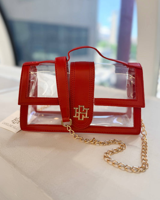 Caroline Hill Grace Clear Bag - Red