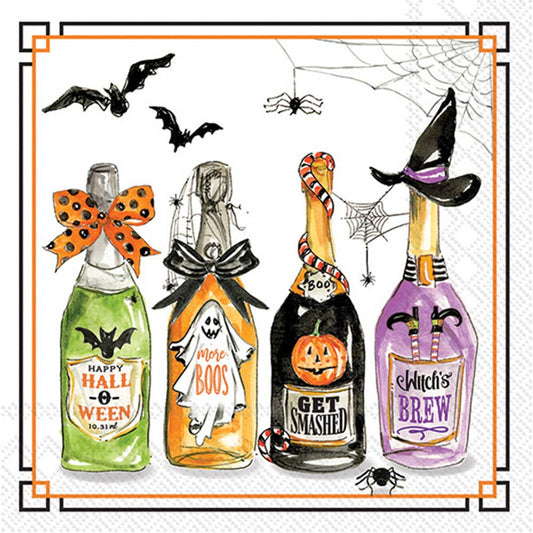 Halloween Bottles Paper Cocktail Napkins