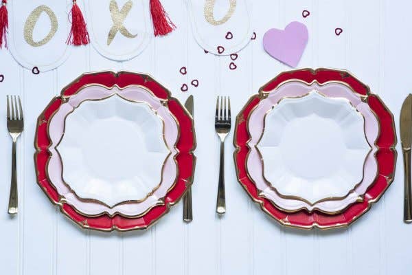 8 Ruby Dinner Plates