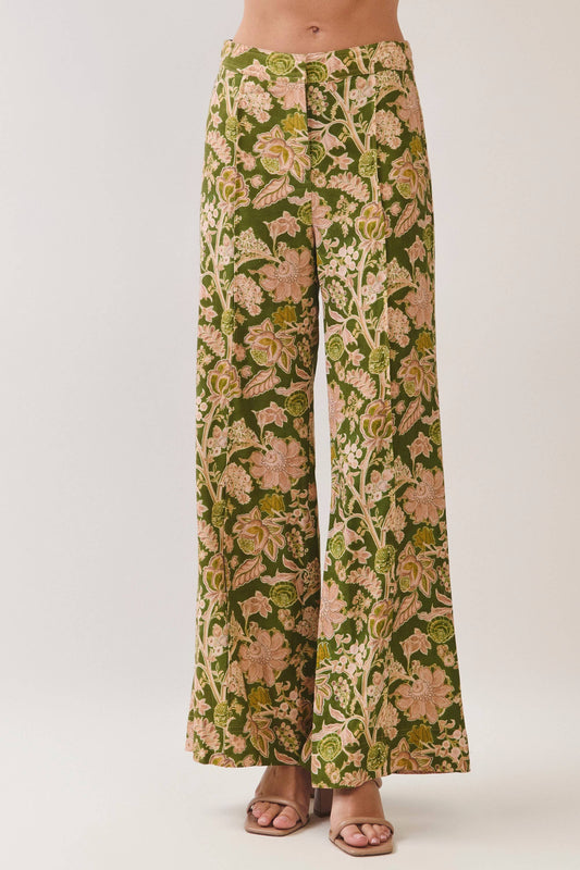 Victoria Fall Floral Print Wide Leg Pants