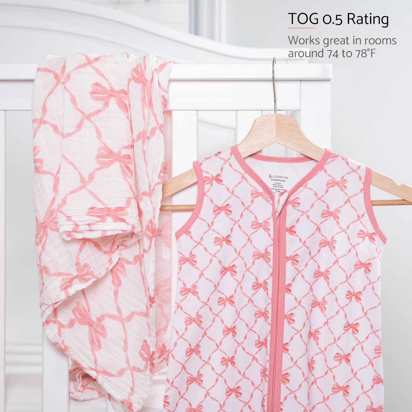 Organic Cotton Sleep Sack - Beautiful Bows