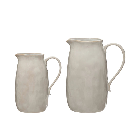 White Stoneware Pitcher ( 2 sizes )
