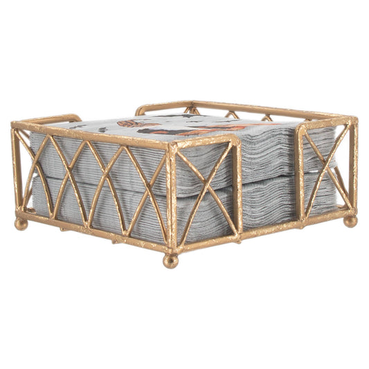 Cocktail Napkin Arch Gold Leaf Caddy / Holder