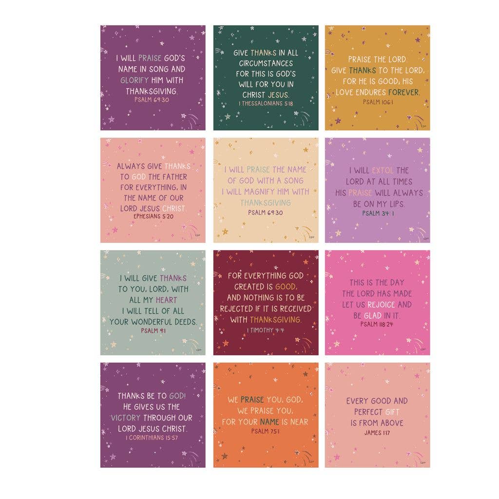 Verse for Gratitude – Bible Verse Card Set + Display Stand