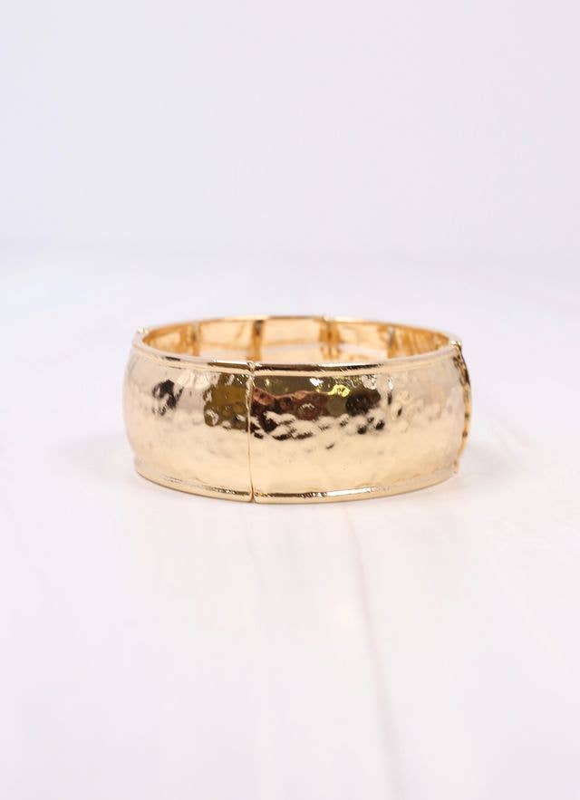 Caroline Hill Sarafina Hammered Bracelet GOLD
