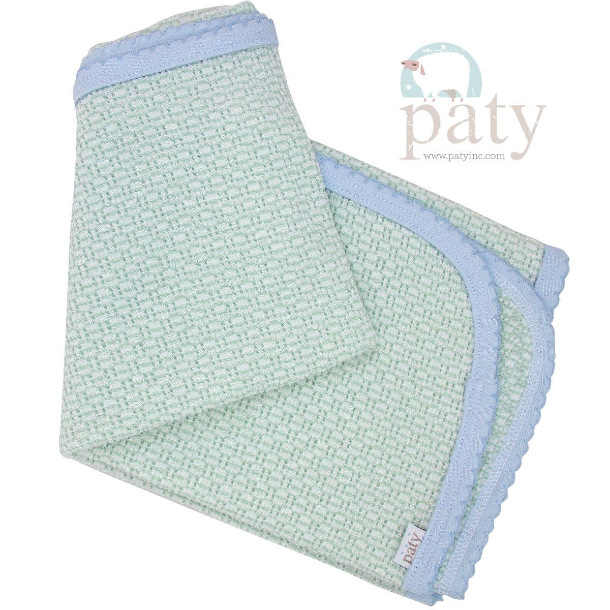 Paty Knit Solid Color Blanket with Pima Trim (3 color options)