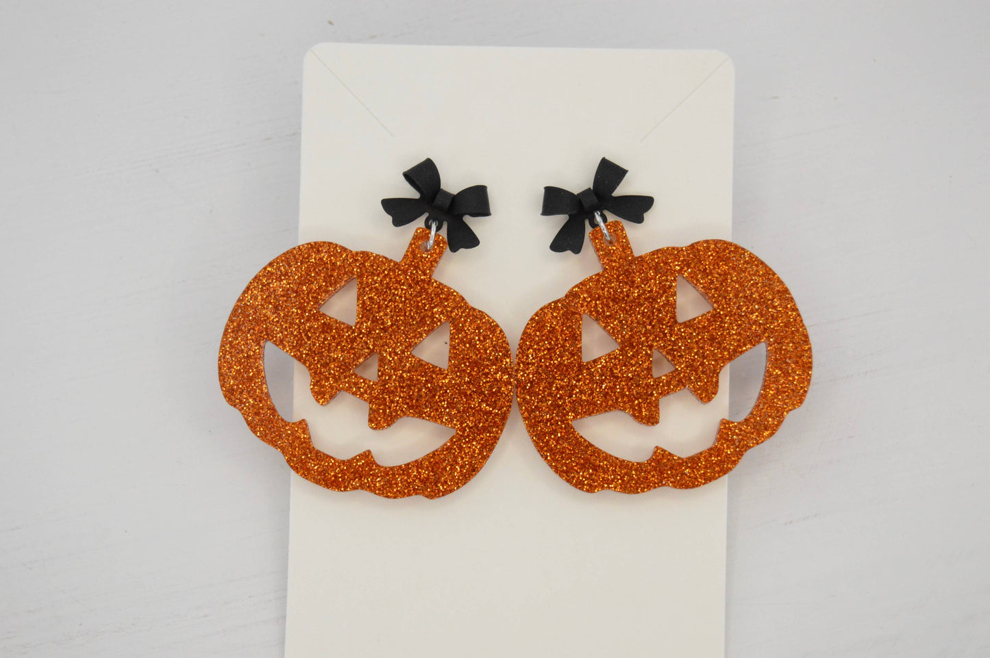 Jack-O-latern Pumpkin Halloween Earrings, Acrylic Earrings