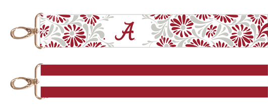 University of Alabama Crimson and White Floral Printed Purse Strap