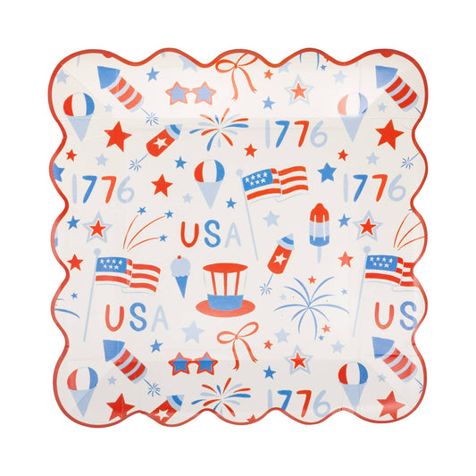 USA Icons Paper Plate - 9"