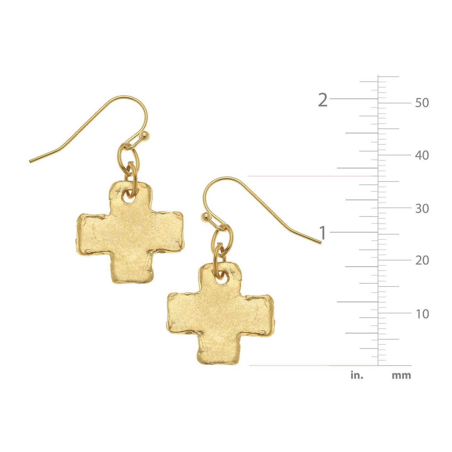 Susan Shaw Gold Cross Earrings