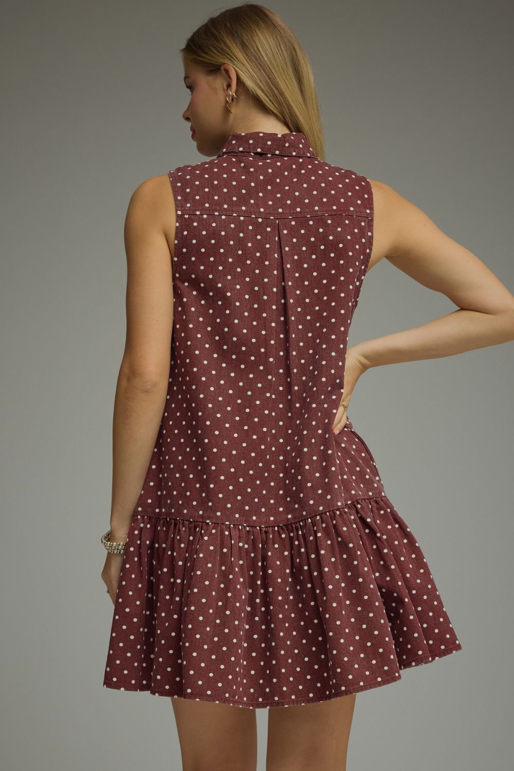The Jessica Burgundy Polka Dot Shift Dress