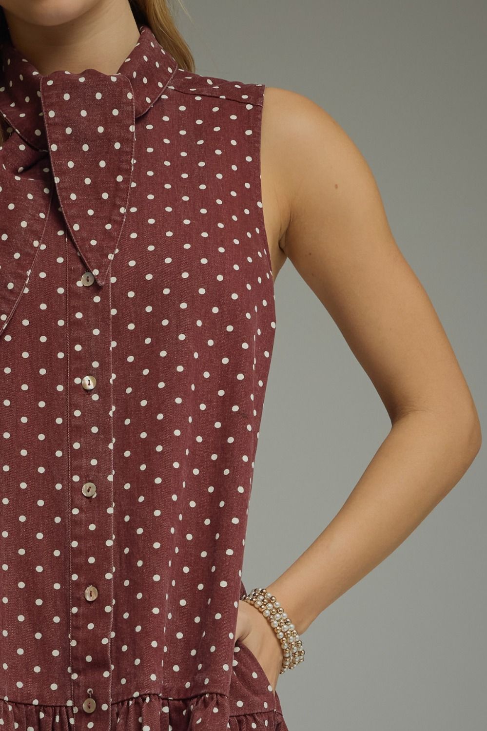 The Jessica Burgundy Polka Dot Shift Dress