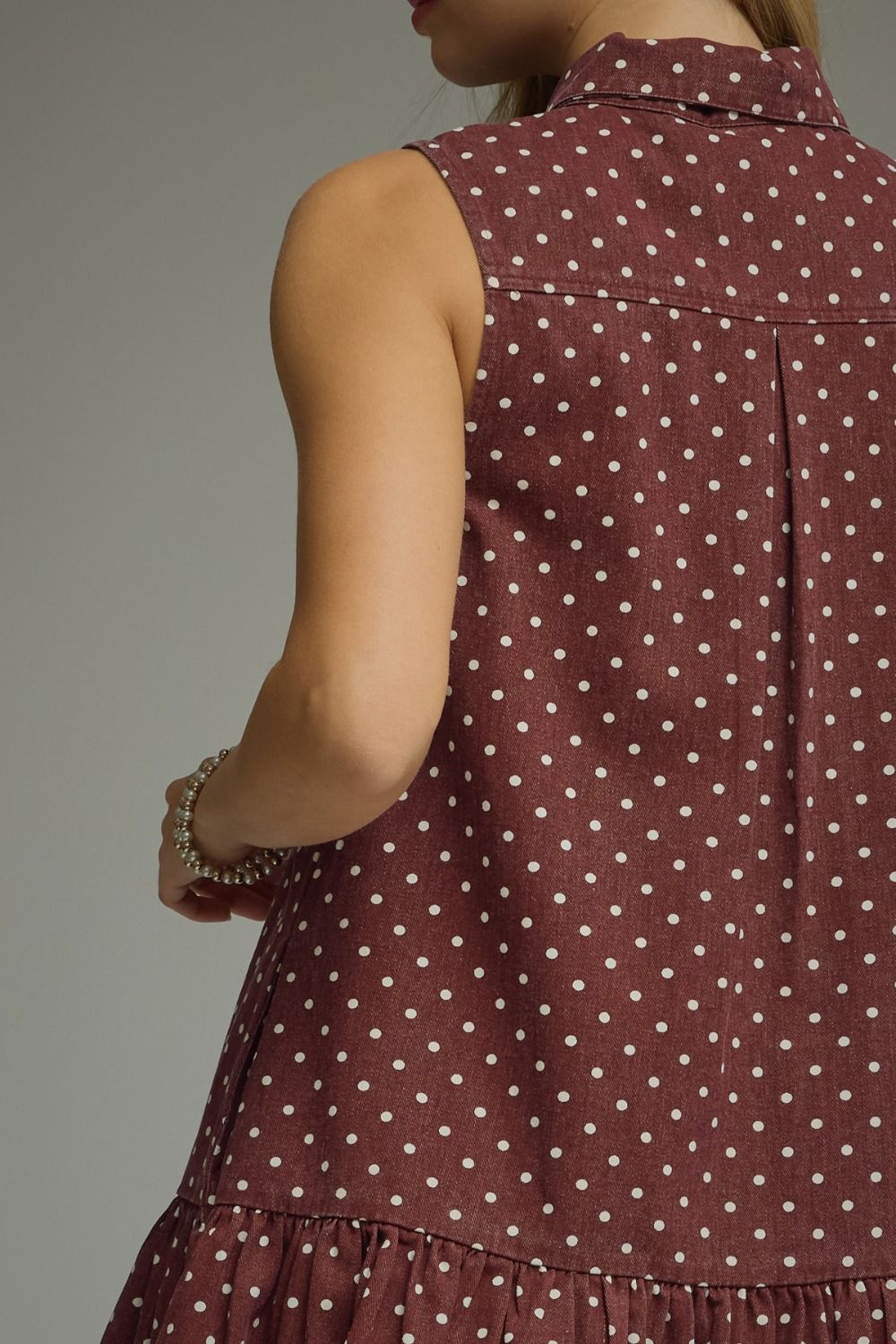 The Jessica Burgundy Polka Dot Shift Dress