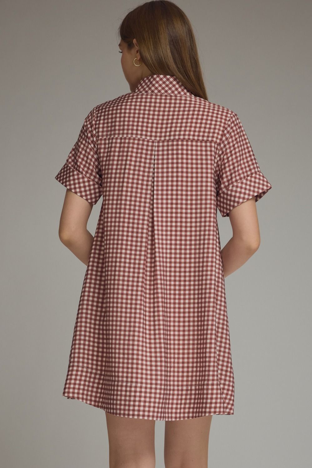 The Junction Dress Maroon Gingham Mini Dress