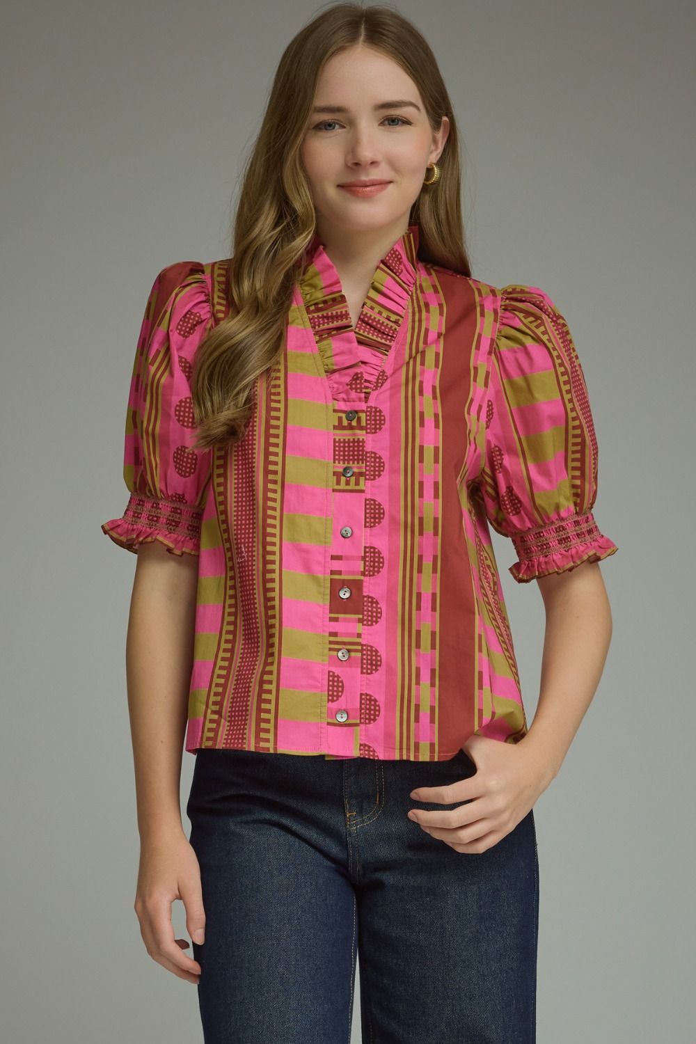 Presley Fall Plum Print Top (Small - 2XL)
