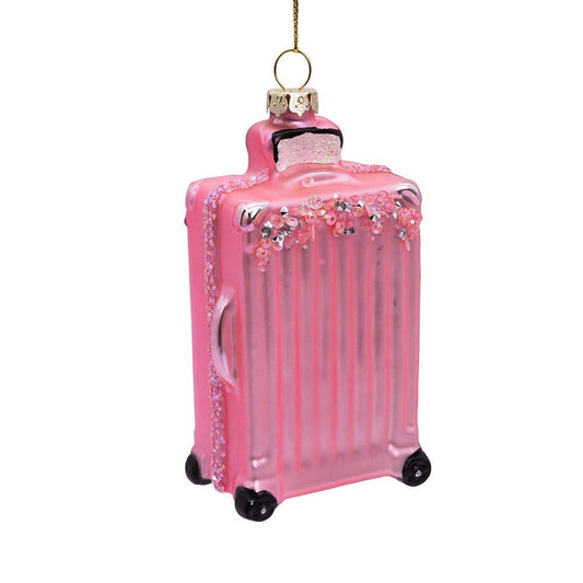 Glass Suitcase Ornament