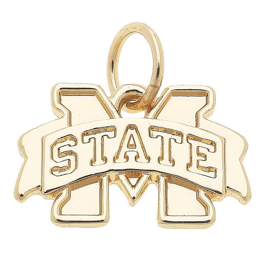 Mississippi State Bulldogs Shiny Gold Logo Charm