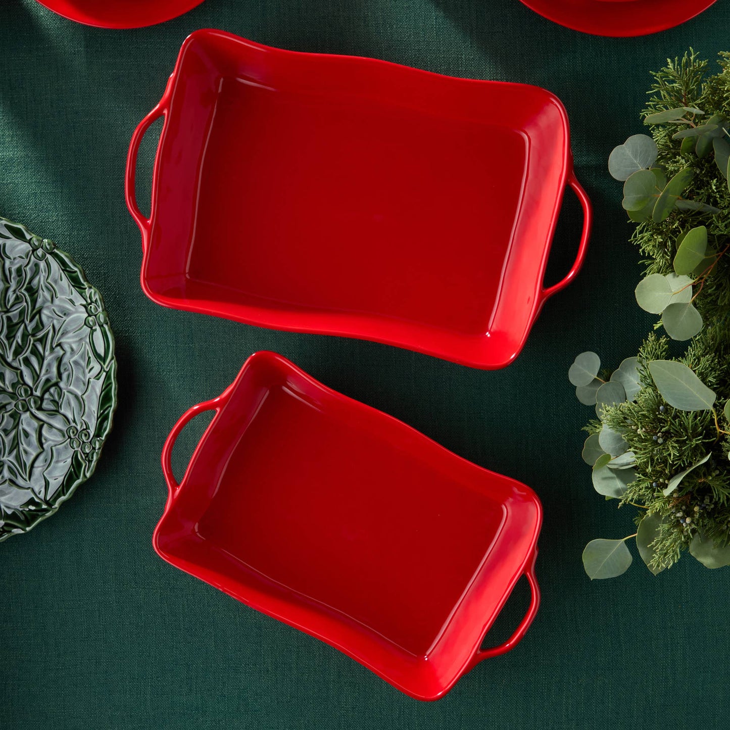 Berry Red Medium Rectangular Baker 14" x 8.75" x 2.75"