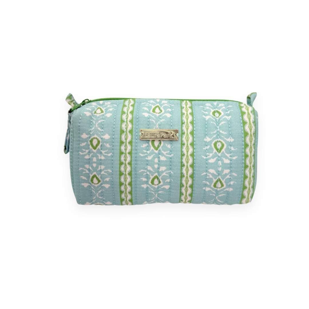 Laura Park Rosemary Stripe Blue Signature Small Cosmetic Bag
