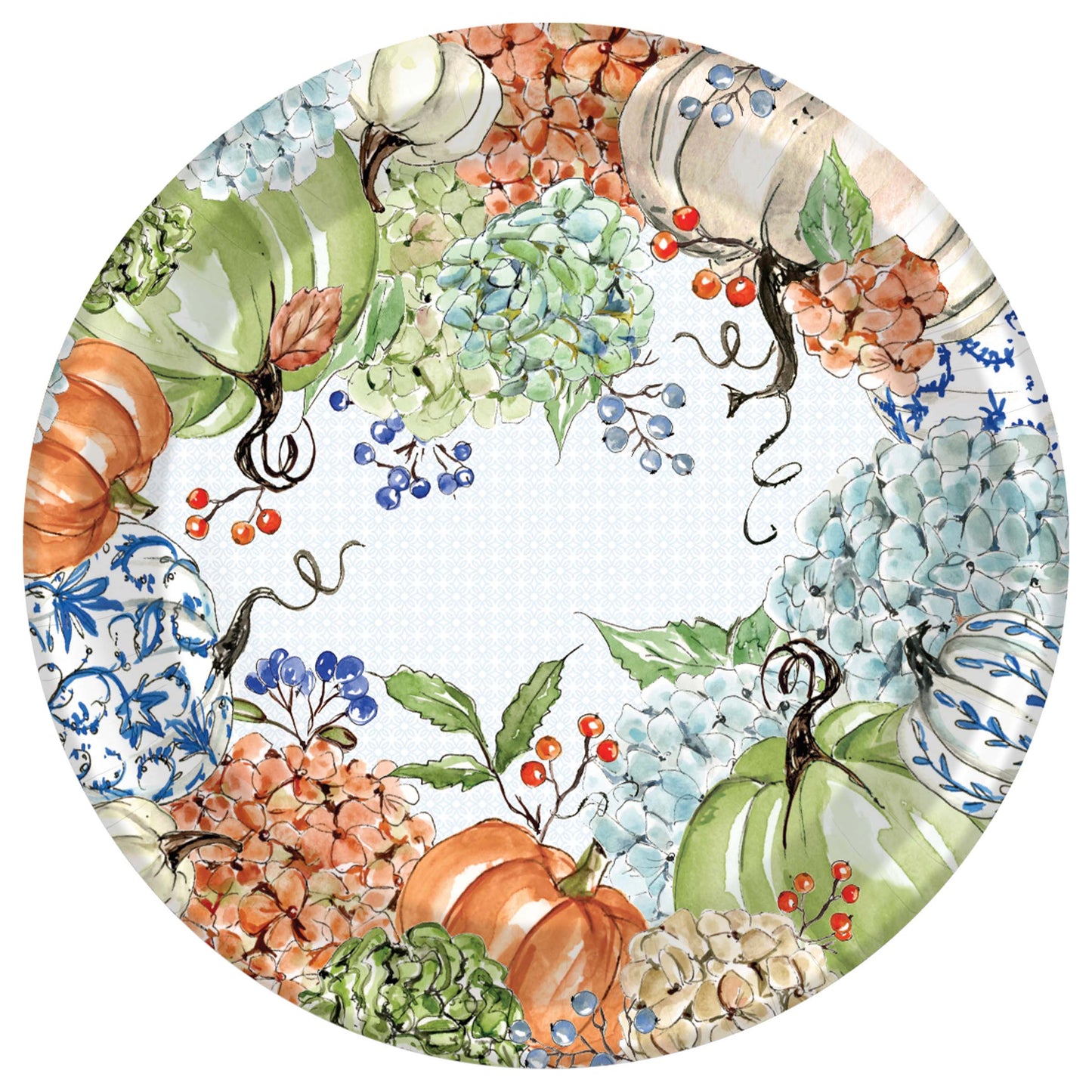 Fall Hydrangea 10.25" Round Paper Plates - Rosanne Beck