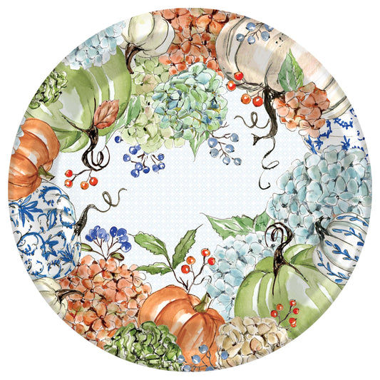Fall Hydrangea 10.25" Round Paper Plates - Rosanne Beck