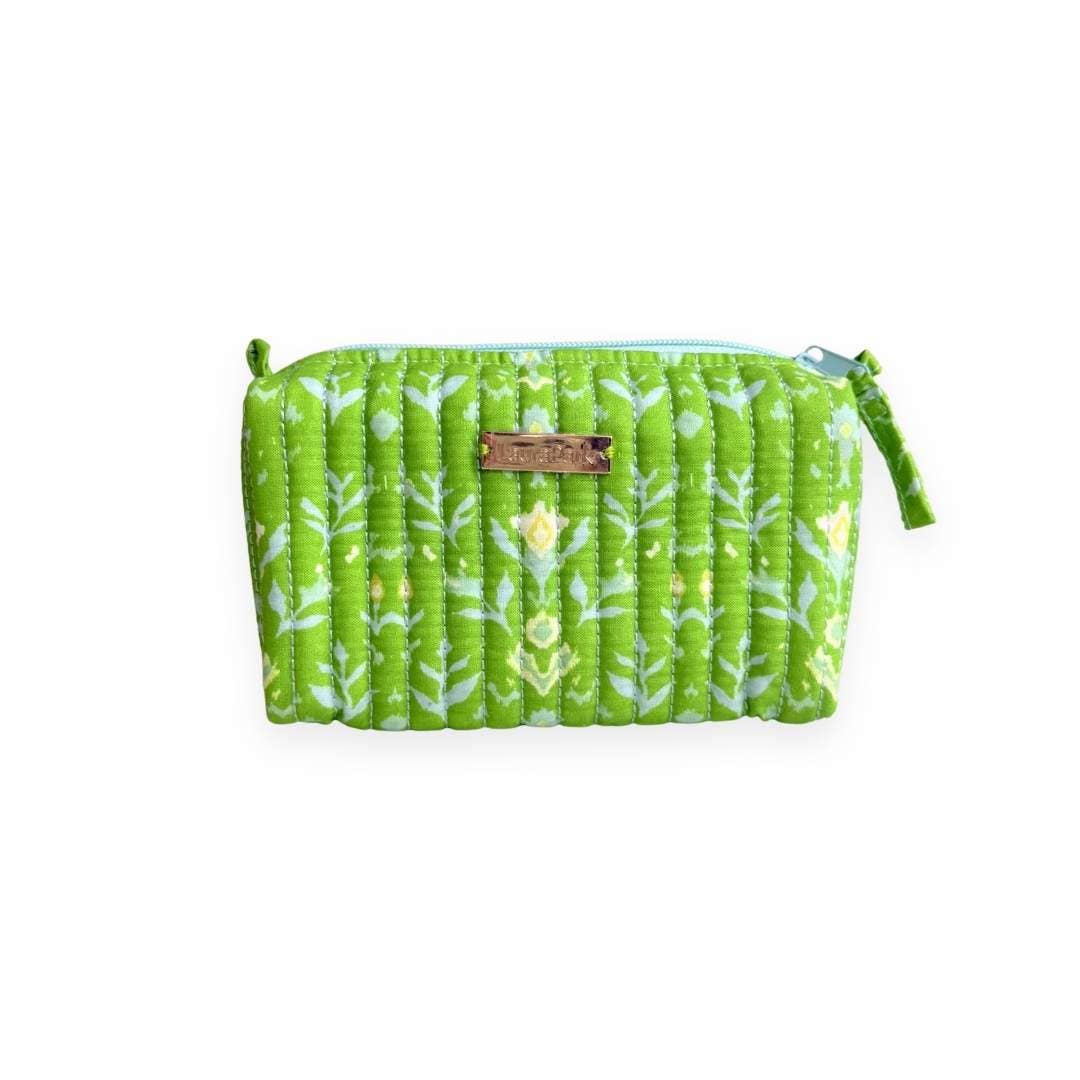 Petal Garden Green Signature Small Cosmetic Bag