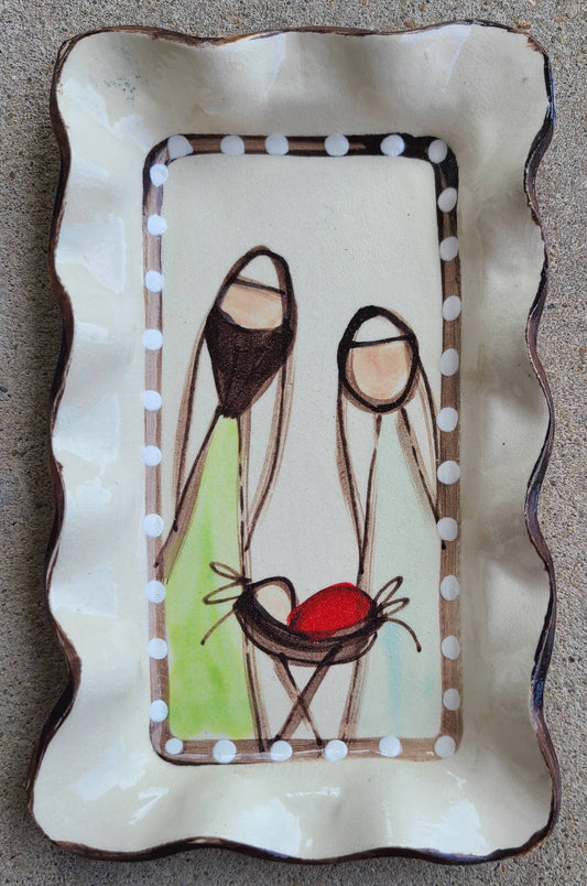 Heartfelt Traditions Small Rectangle Plate (Nativity)