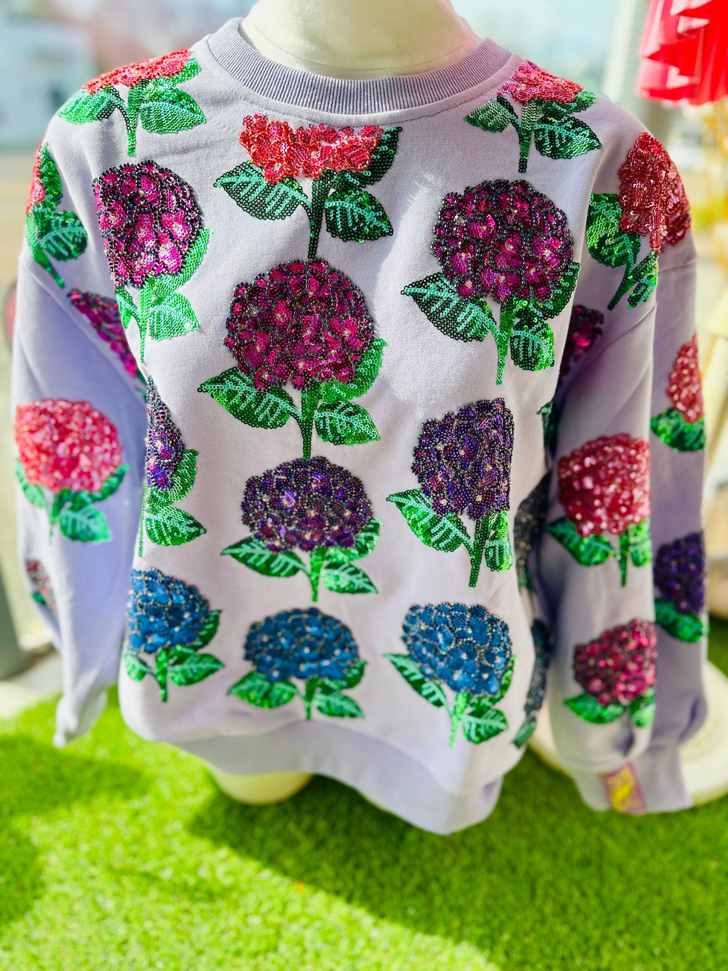 Queen of Sparkles Lavender Hydrangea Sweatshirt