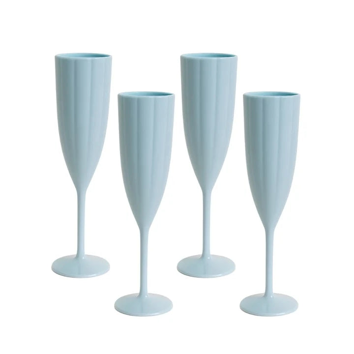 Laura Park Garden Party Scalloped Acrylic Champagne Flutes ( 3 Colors )