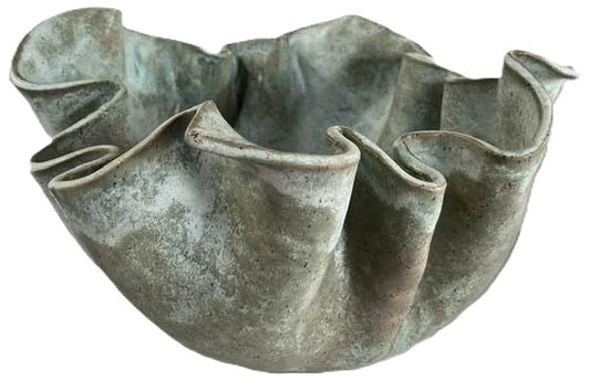 Large Free Form Ruffle Salad Bowl