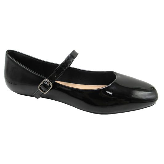Pierre Dumas Moni Flat with Strap ( Black or Nude Patent )