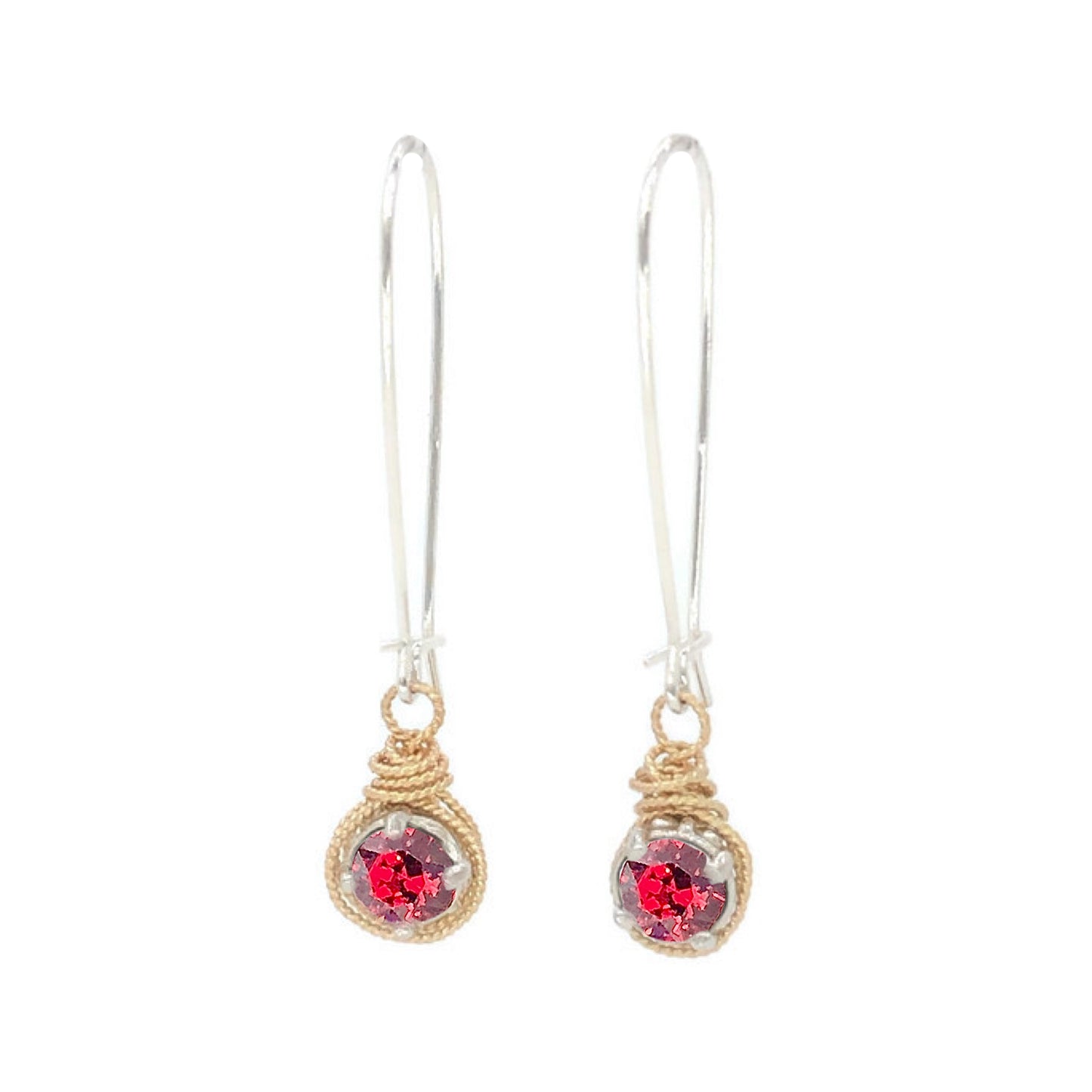 Birthstone Colored Drop Earrings